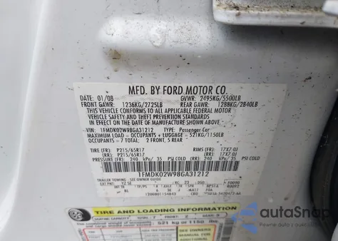 2008 Ford Taurus X Sel from USA, damaged, VIN 1FMDK02W98GA31212